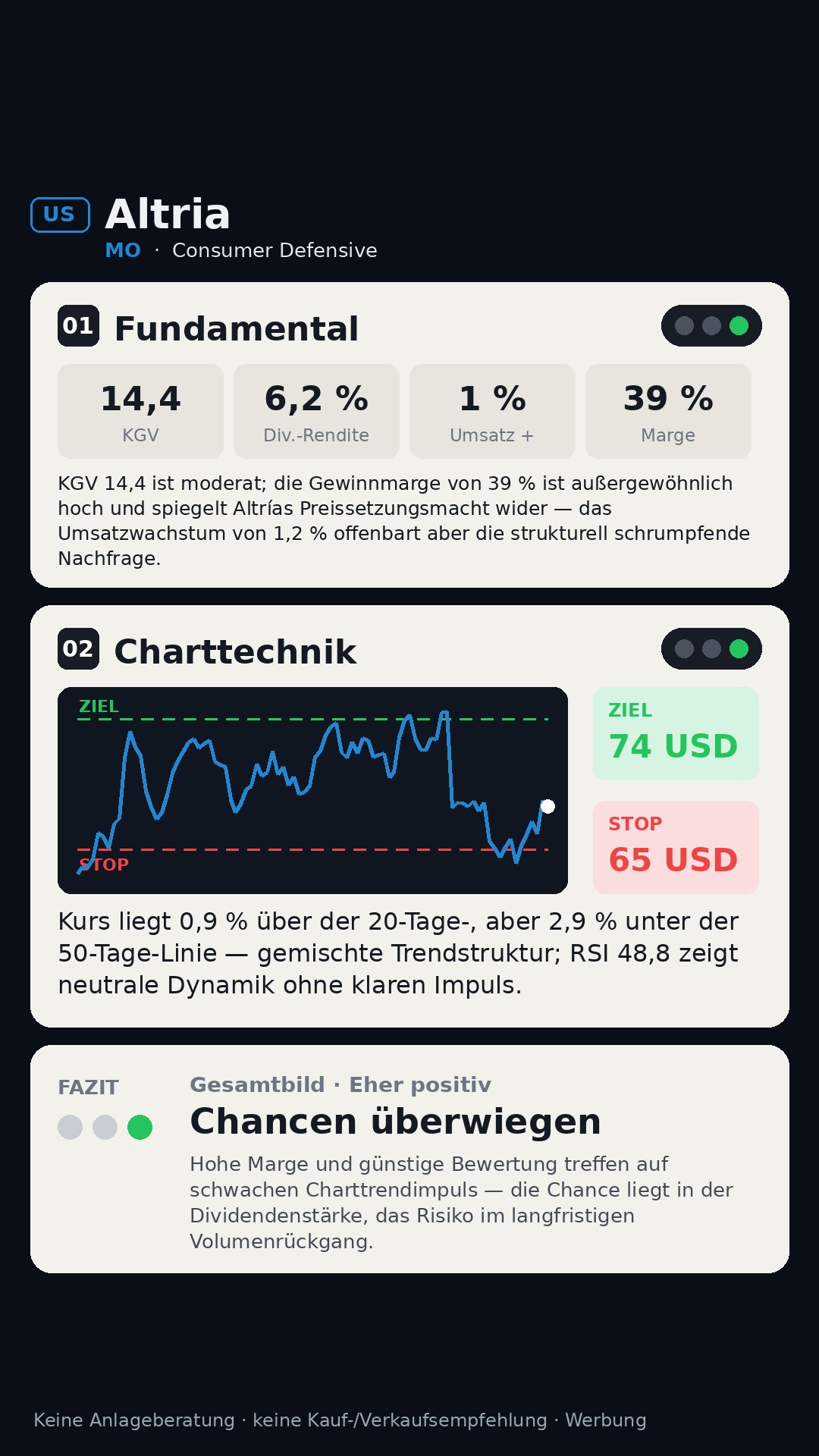 Aktien-Analyse Altria Group, Inc. (MO)